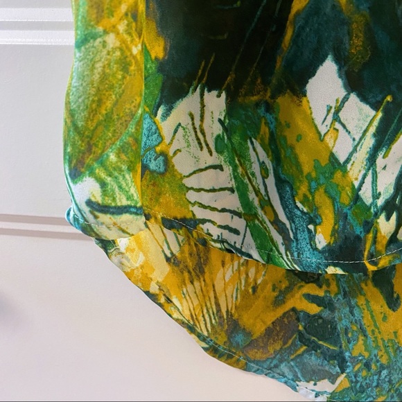 Mossimo XS Abstract Nature Forest collared Sleeveless Blouse EUC - Picture 5 of 9